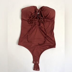 Express Lace up strapless bodysuit